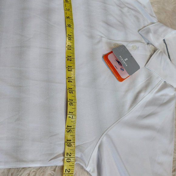 Elevate Sport Men's White Stripped 3 Buttons Short Sleeve Polo Shirt Size S - Picture 6 of 9
